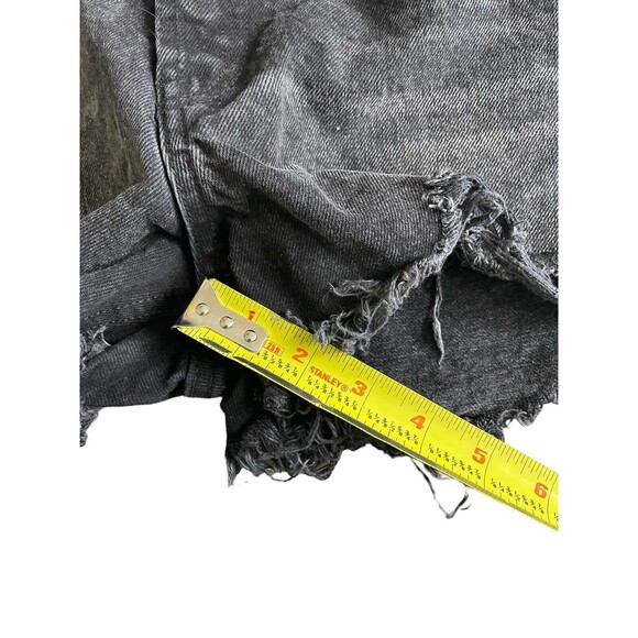 Zara Black Wash Demim Cutoff Button Fly Shorts Womens Size 2 Grunge‎ 90s - Picture 5 of 6
